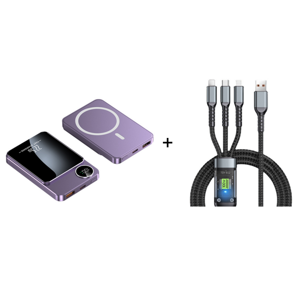 🔋⚡ 22,5 W powerbank – magnetisk, slank, lader opp 3 enheter samtidig!