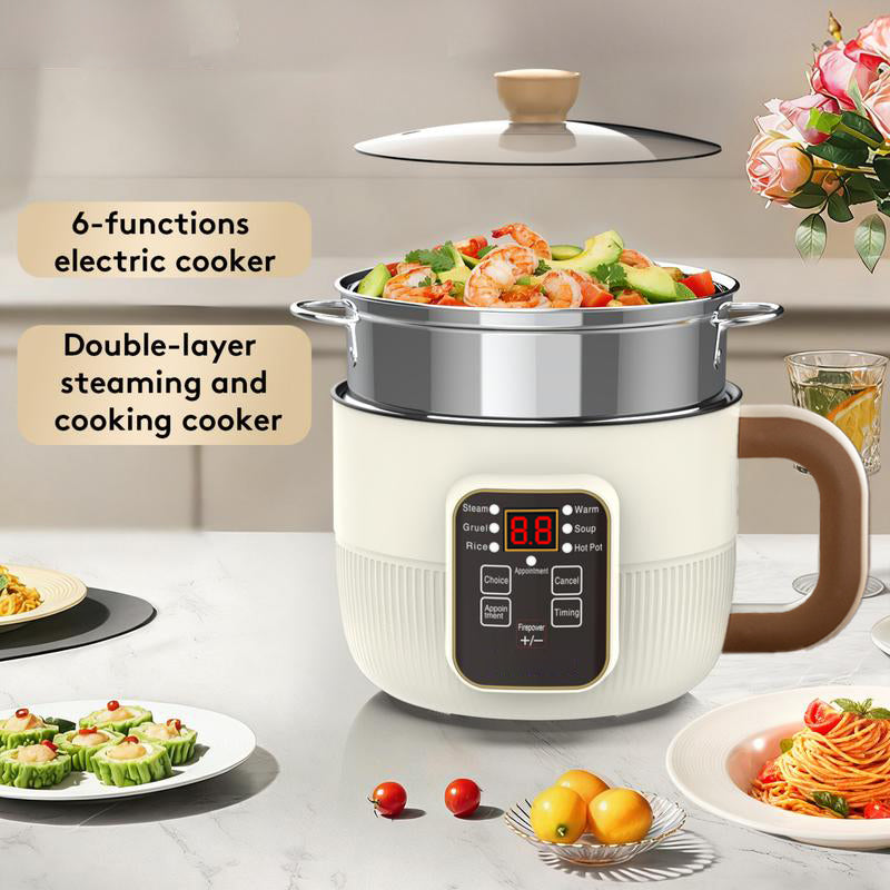 🍲 50 % RABATT I BEGRENSET TID! ✨ Multifunksjonell smart elektrisk gryte – 6 forhåndsinnstilte programmer, forsinkelsestimer, dampkoker 🍜