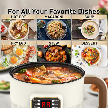 🍲 50 % RABATT I BEGRENSET TID! ✨ Multifunksjonell smart elektrisk gryte – 6 forhåndsinnstilte programmer, forsinkelsestimer, dampkoker 🍜