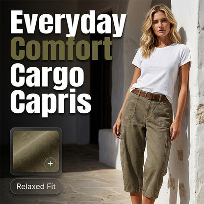 👖NÅ 50 % RABATT✨Avslappede, uformelle capri-bukser i cargostil