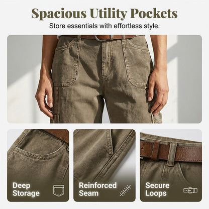 👖NÅ 50 % RABATT✨Avslappede, uformelle capri-bukser i cargostil