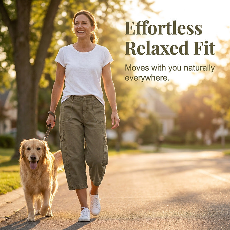 👖NÅ 50 % RABATT✨Avslappede, uformelle capri-bukser i cargostil