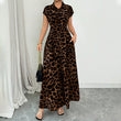 👗🐆 50 % RABATT! Elegant damekjole med leopardmønster og reverskrage – stilig, figursydd og perfekt til kontoret, middag og spesielle anledninger ✨