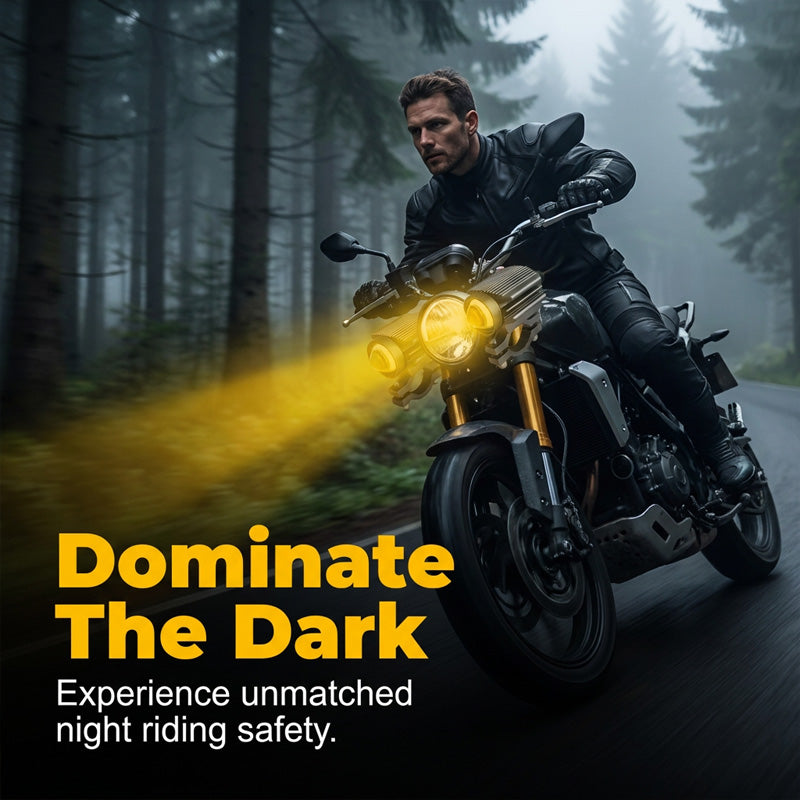 🏍️ 50 % RABATT NÅ! ⏰ Universell motorsykkel LED-spotlight med to farger og ekstra kjørelys