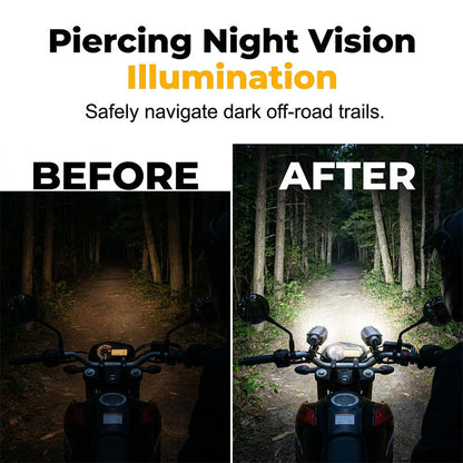 🏍️ 50 % RABATT NÅ! ⏰ Universell motorsykkel LED-spotlight med to farger og ekstra kjørelys