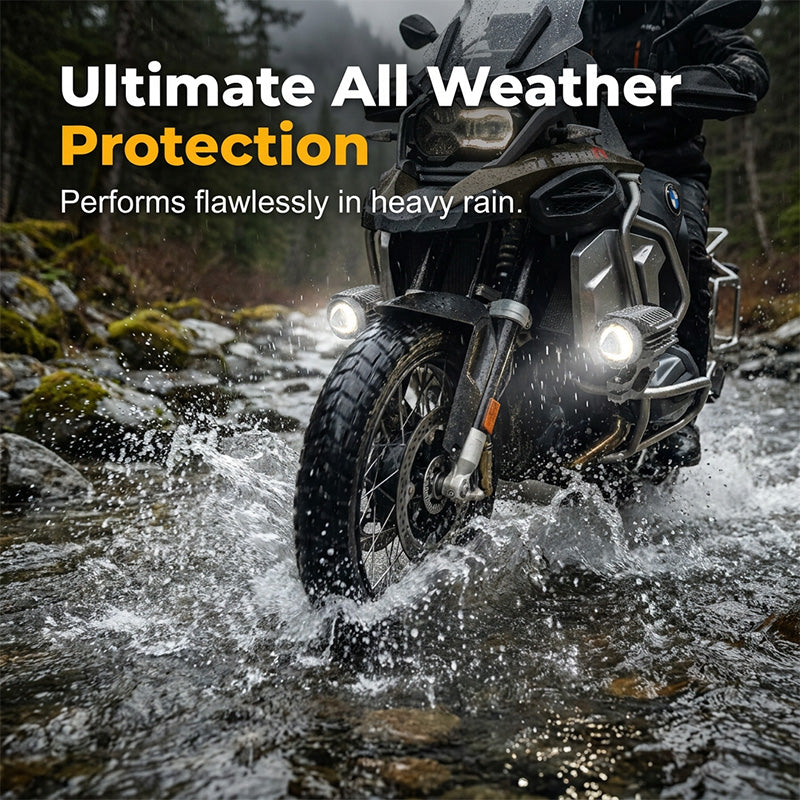 🏍️ 50 % RABATT NÅ! ⏰ Universell motorsykkel LED-spotlight med to farger og ekstra kjørelys