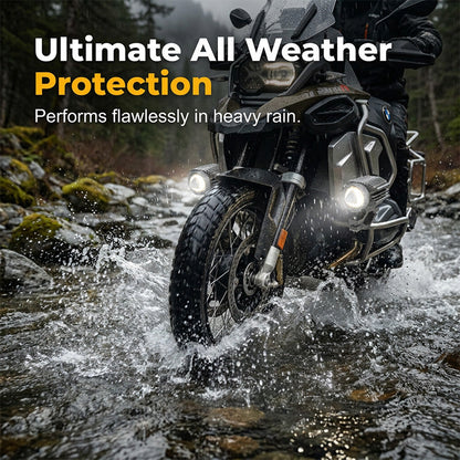 🏍️ 50 % RABATT NÅ! ⏰ Universell motorsykkel LED-spotlight med to farger og ekstra kjørelys