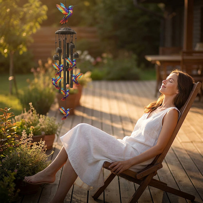 🎵 50 % RABATT I BEGRENSET TID! 💥 Vintage vindklokker i metall | Elegant hagedekor i svart aluminium med fugle- og sommerfugldetaljer for terrasse og veranda