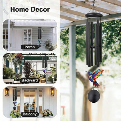 🎵 50 % RABATT I BEGRENSET TID! 💥 Vintage vindklokker i metall | Elegant hagedekor i svart aluminium med fugle- og sommerfugldetaljer for terrasse og veranda
