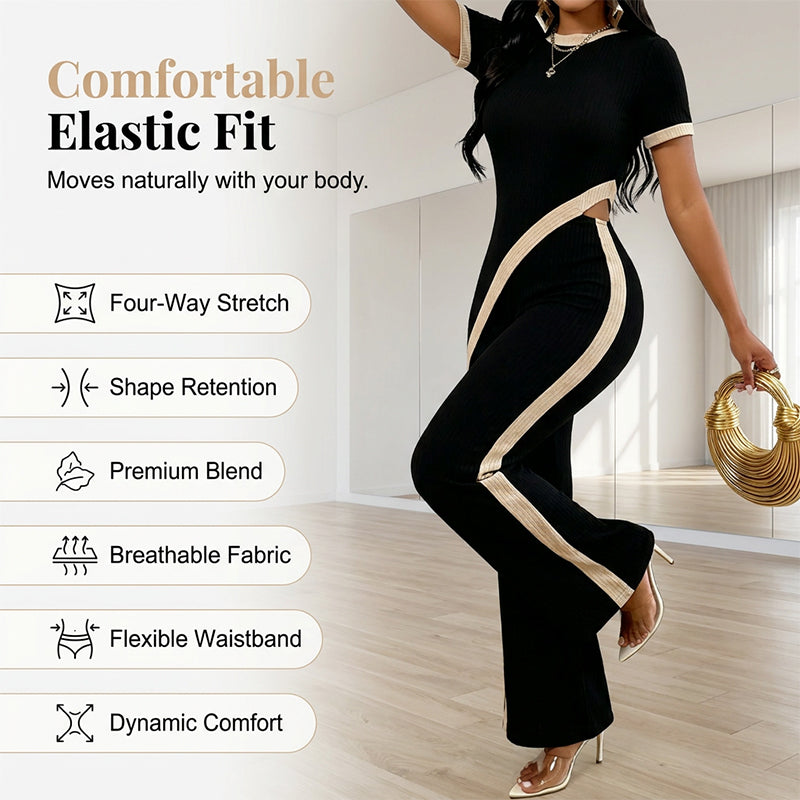 ✨🔥 50 % RABATT! Asymmetrisk strikkesett med Palazzo-bukser – Moderne og elegant stil