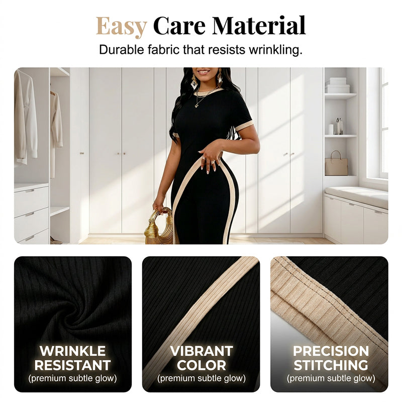 ✨🔥 50 % RABATT! Asymmetrisk strikkesett med Palazzo-bukser – Moderne og elegant stil