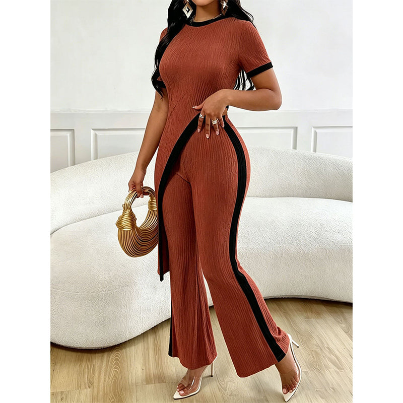 ✨🔥 50 % RABATT! Asymmetrisk strikkesett med Palazzo-bukser – Moderne og elegant stil