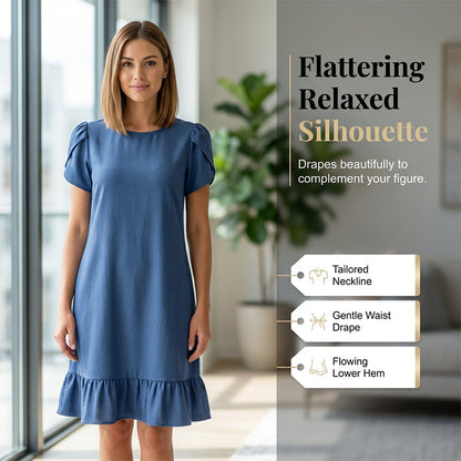 👗✨ Elegant vasket denimkjole – uanstrengt eleganse til hverdagen 💙
