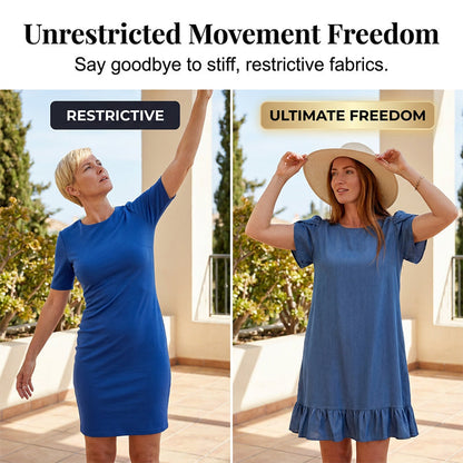 👗✨ Elegant vasket denimkjole – uanstrengt eleganse til hverdagen 💙