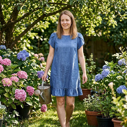 👗✨ Elegant vasket denimkjole – uanstrengt eleganse til hverdagen 💙