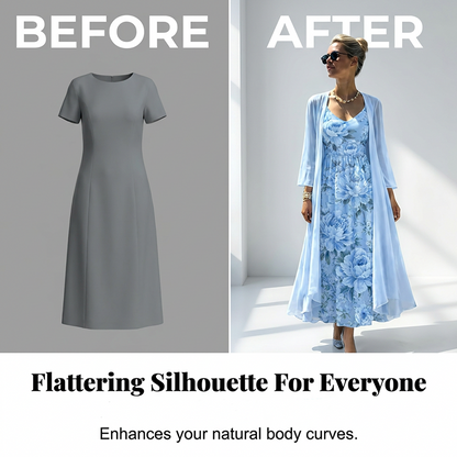 🌸👗Elegant todelt blomstermønstret kjolesett for kvinner – det perfekte antrekket til sommerferien✨