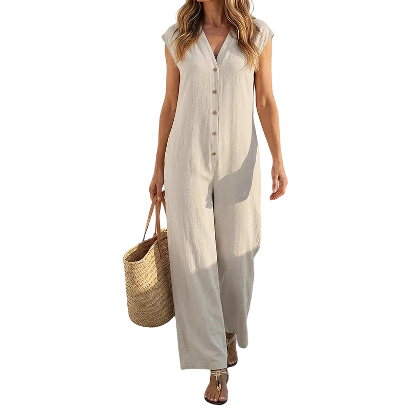 👗☀️Sommerkjole med ermer og knapper for dame – uanstrengt sommersjikk ✨