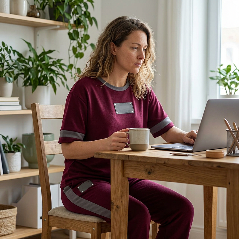 👕✨Uformelt todelt loungesett for dame med stripedetaljer – Uanstrengt komfort og sporty stil🔥