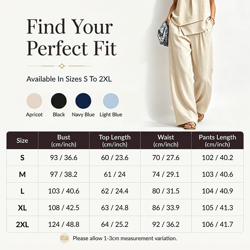 👗✨Asymmetrisk topp og vide bukser til dame – Uanstrengt og elegant stil med vide ben🔥