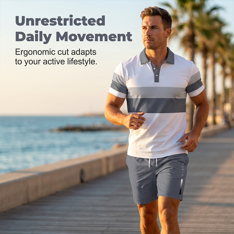 👕 BEGRENSET TID 50 % RABATT! 💥 Herretrøye og shortssett i to deler – digitaltrykk, atletisk passform, rynkebestandig ✨