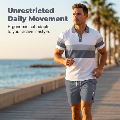 👕 BEGRENSET TID 50 % RABATT! 💥 Herretrøye og shortssett i to deler – digitaltrykk, atletisk passform, rynkebestandig ✨