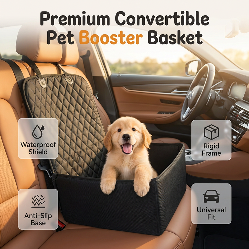 🐶🚗 Konvertibelt bilsetetrekk og boosterkurv til hund – Hold hunden din trygg og bilen din ren✨