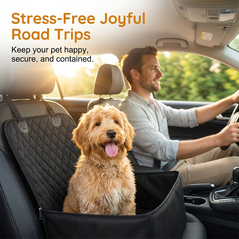 🐶🚗 Konvertibelt bilsetetrekk og boosterkurv til hund – Hold hunden din trygg og bilen din ren✨