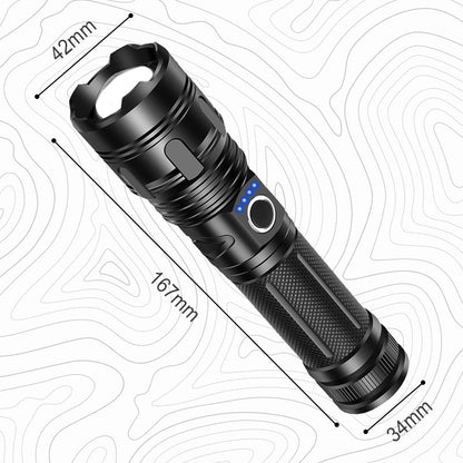 🔦⚡ Multifunksjonell LED-lommelykt med zoom – strøm og nødhjelp i ett produkt