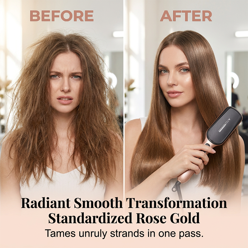 💇‍♀️Negativ ion 2-i-1 rettetangbørste – krusfritt, raskt stylingverktøy for håret ✨