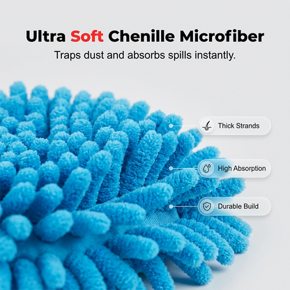 🧹 Chenille spinnmoppehode – ultraabsorberende mikrofiberrefillpads | Våt og tørr bruk | Maskinvaskbar | Passer de fleste spinnmopper ✨