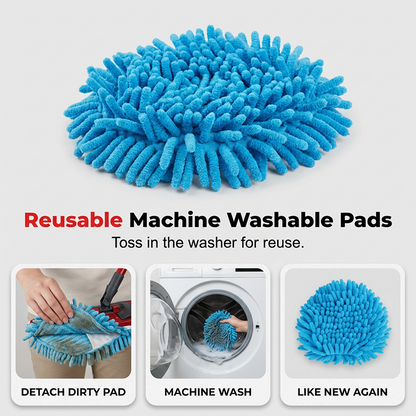 🧹 Chenille spinnmoppehode – ultraabsorberende mikrofiberrefillpads | Våt og tørr bruk | Maskinvaskbar | Passer de fleste spinnmopper ✨