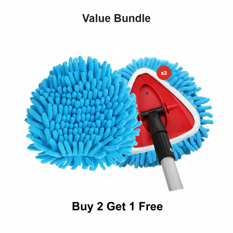 🧹 Chenille spinnmoppehode – ultraabsorberende mikrofiberrefillpads | Våt og tørr bruk | Maskinvaskbar | Passer de fleste spinnmopper ✨