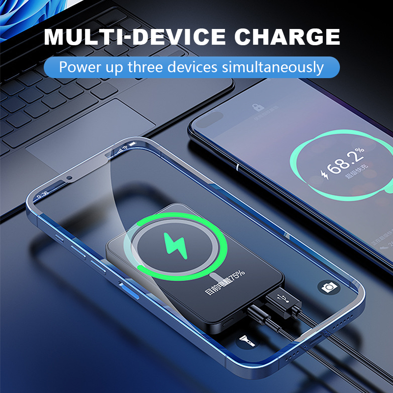 🔋⚡ 22,5 W powerbank – magnetisk, slank, lader opp 3 enheter samtidig!