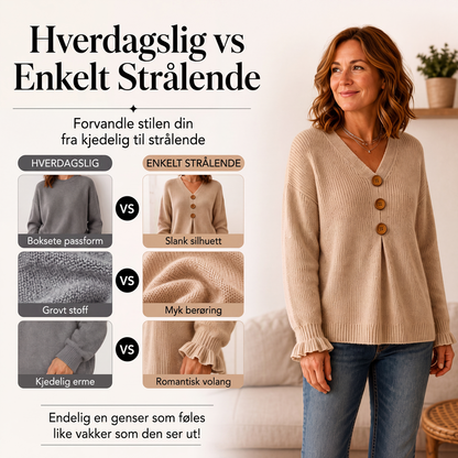 Damegenser med V-hals og avslappet passform