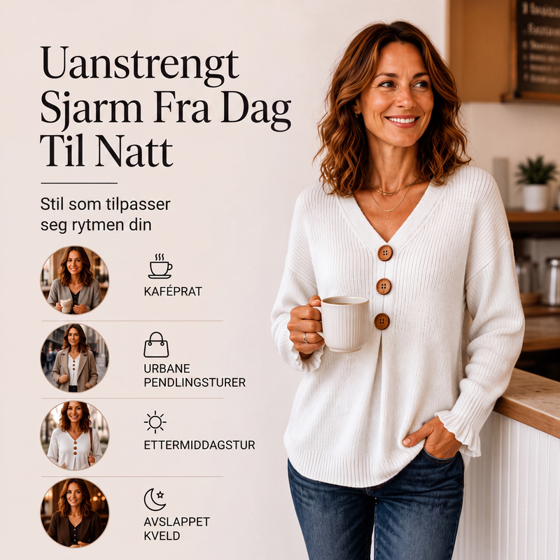 Damegenser med V-hals og avslappet passform