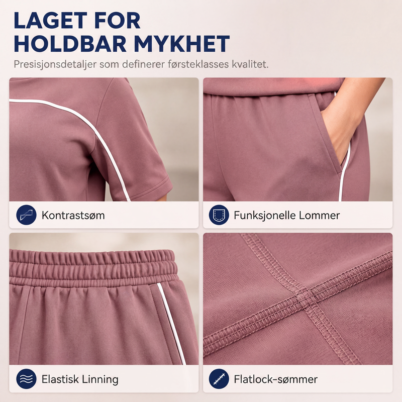 Damesett i store størrelser med topp og bukser