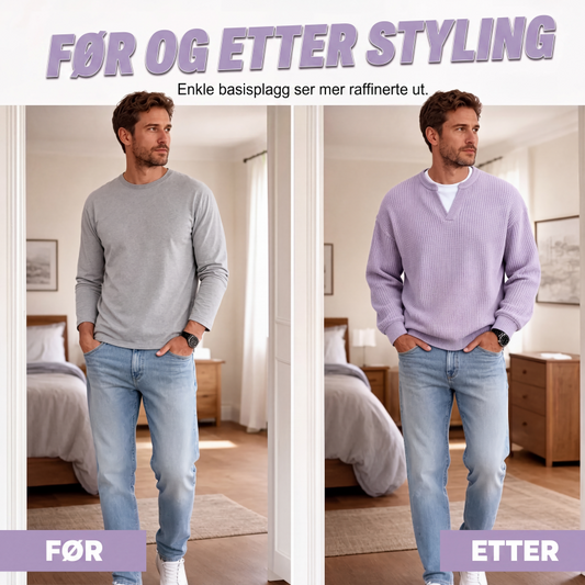 Herre vaffelgenser med lag-på-lag-look