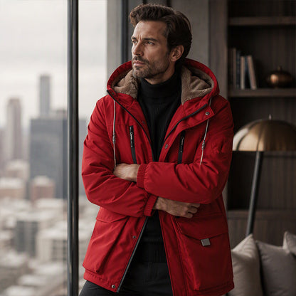 🔥 50 % RABATT! 🧥 Parka med hette og plysjfôr for menn — Hold deg varm med stil denne vinteren ❄️