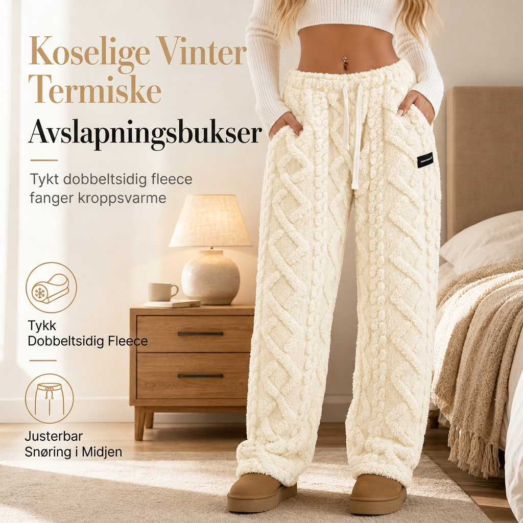 Dame termobukser med mykt fleecefôr – Varme og komfortable vinterbukser 🔥❄️