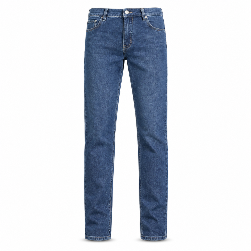 Boe Stretch Slim Fit Jeans, Avslappende Mid Rise Denim Bukser