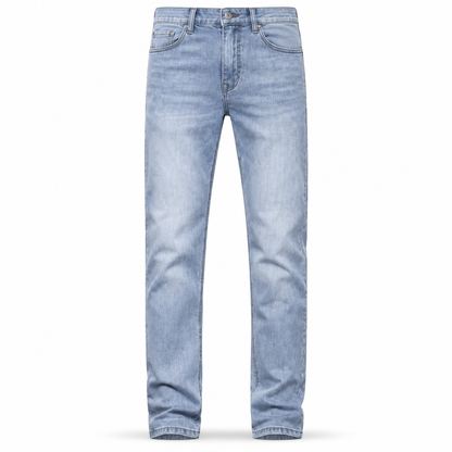 Boe Stretch Slim Fit Jeans, Avslappende Mid Rise Denim Bukser