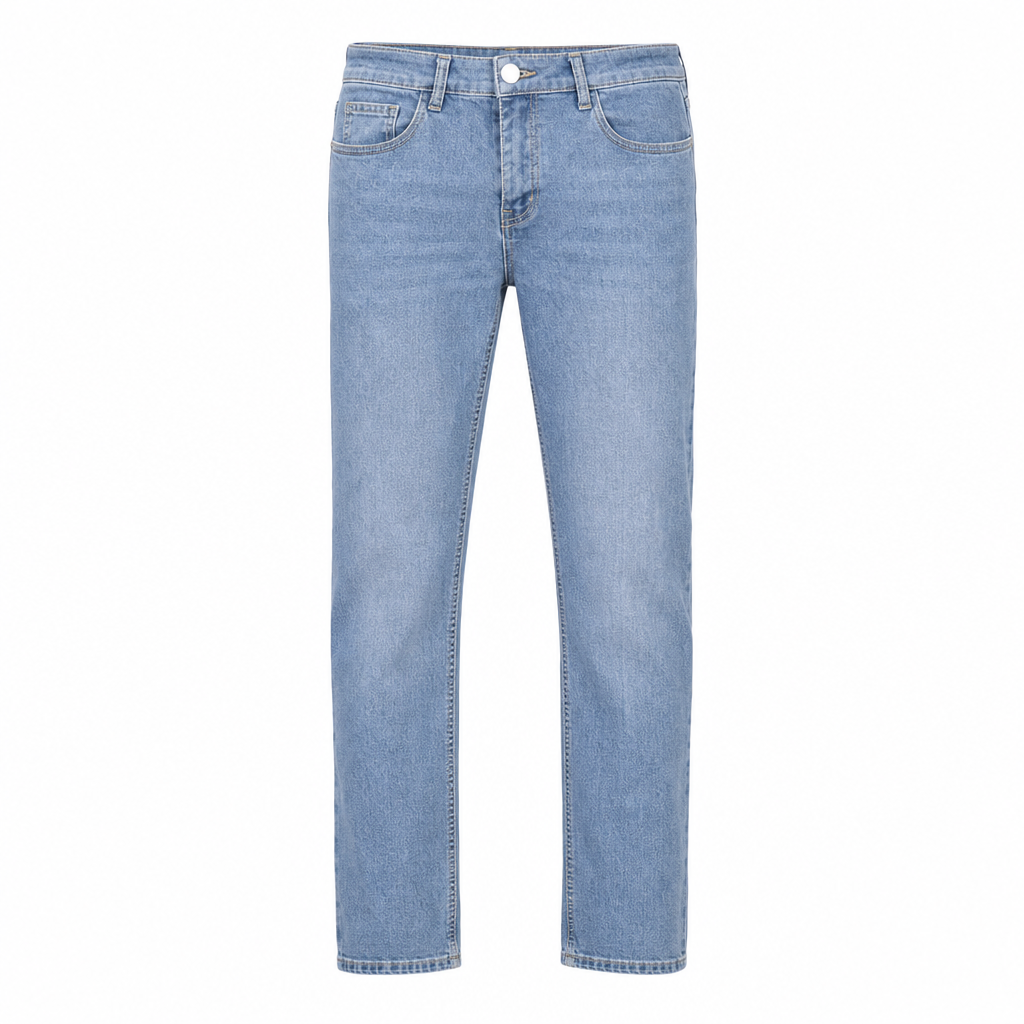 Boe Stretch Slim Fit Jeans, Avslappende Mid Rise Denim Bukser