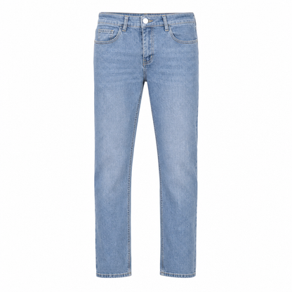 Boe Stretch Slim Fit Jeans, Avslappende Mid Rise Denim Bukser