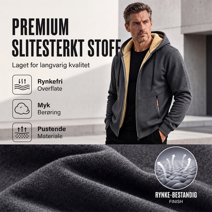Varm hettejakke for menn, vinter