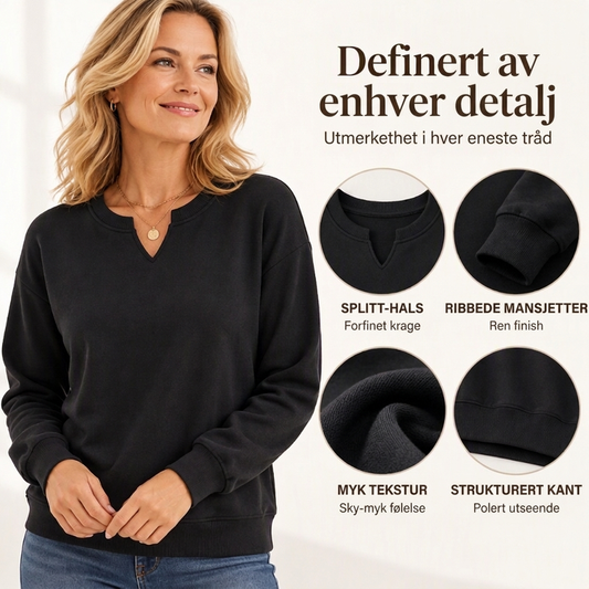 Casual damegenser med splittet V-hals