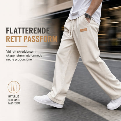 Herre lette fløyelshoser – Løs passform og rette ben i avslappet stil ✨👖🍂