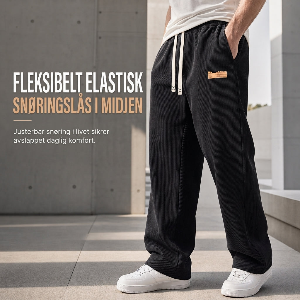 Herre lette fløyelshoser – Løs passform og rette ben i avslappet stil ✨👖🍂