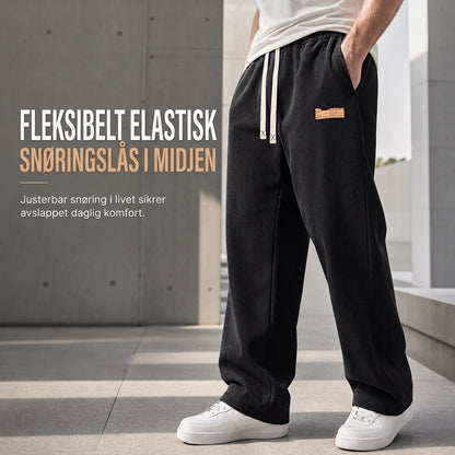 Herre lette fløyelshoser – Løs passform og rette ben i avslappet stil ✨👖🍂