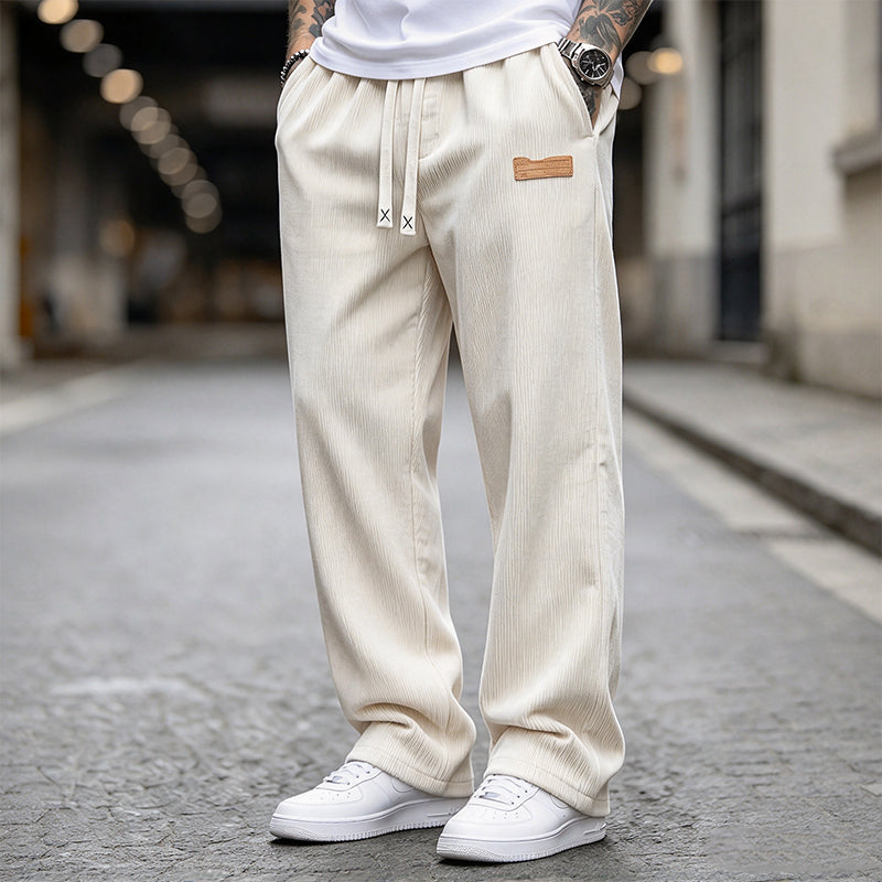 Herre lette fløyelshoser – Løs passform og rette ben i avslappet stil ✨👖🍂