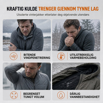 👍👍Den laveste prisen, men den beste kvaliteten!✨ Kjøp den nå! Vinterjakke for menn med fleecefôr og avtakbar hette